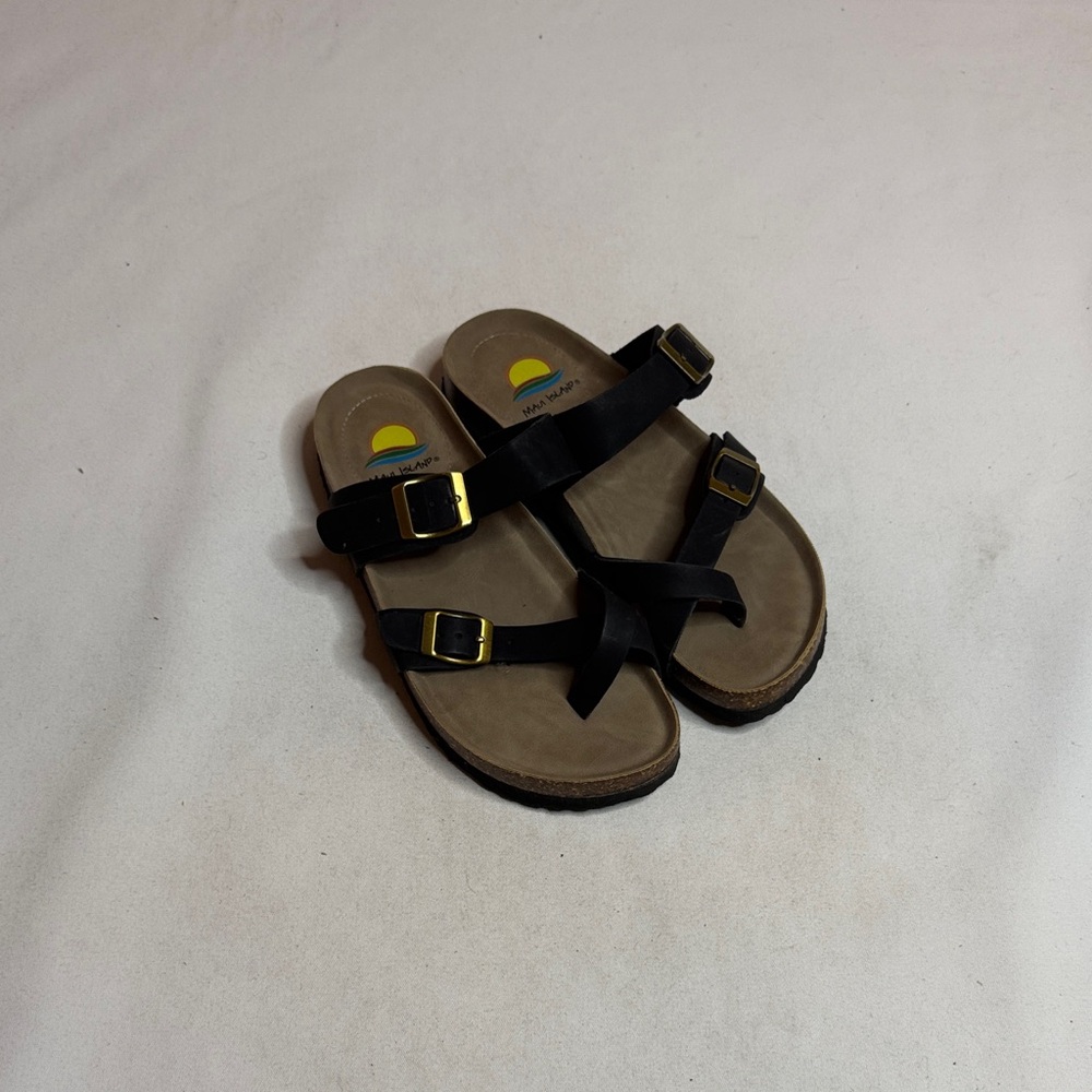 Maui Island Mens Tan/Black Sandals